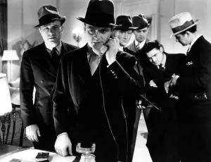 Shot Prints: G-MEN, Robert Armstrong, James Cagney, Edward Pawley, 1935, on the telephone