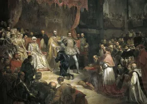 GALLAIT, Louis (1810-1887). The Abdication of Charles V. 1841. Throne Hall of the Royal Palace of Brussels (1556)