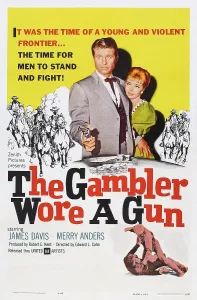 Aiming Prints: THE GAMBLER WORE A GUN, US poster, from left: Jim Davis, Merry Anders, 1961