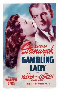 Joel Prints: GAMBLING LADY, US poster art, from left: Barbara Stanwyck, Joel McCrea, 1934