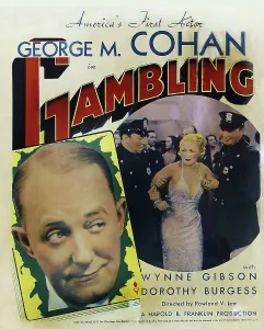Police Prints: GAMBLING, US poster, far left: George M. Cohan, Wynne Gibson (center right), 1934