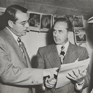 Lawyers Prints: Gangster Johnny Rosselli (right) checks a writ of habeas corpus with his lawyer