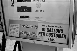 Gasoline Prints: Gas pump restricting gas purchases to 10 gallons during the first Oil Crisis of 1973