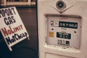 Gasoline Prints: Gas station sells imported gasoline at 1