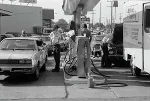 Gasoline Prints: Gasoline lines due to the gasoline shortage