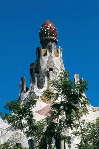 GAUDI i CORNET, Antoni (1852-1926). Park Gell. 1900-1914. SPAIN. CATALONIA. Barcelona. Park Gell. Roof of the service pavilion. Modernism. Architecture