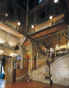 GAUDI i CORNET, Antoni (1852-1926). Guell Palace. 1885-1890. SPAIN. Barcelona. Gell Palace. Chapel room and access stairs to the second floor. Modernism. Architecture