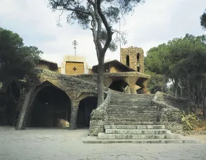 GAUDI i CORNET, Antoni (1852-1926). Colonia Gell. SPAIN. Santa Coloma de Cervell. Colonia Gell. Crypt of the church. Modernism. Architecture