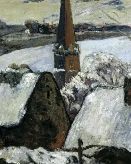 Gauguin Prints: GAUGUIN, Paul (1848-1903). Breton Village in Snow