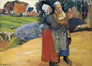 Gauguin Prints: GAUGUIN, Paul (1848-1903). Two Breton Women on the Road