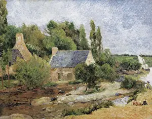 Panorama Prints: GAUGUIN, Paul (1848-1903). Washerwomen at Pont-Aven (Les lavandires Pont-Aven)
