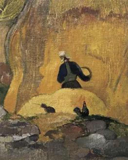 Gauguin Prints: GAUGUIN, Paul (1848-1903). Yellow Haystacks