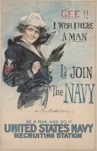 Recruitment Prints: GEE!! I WISH I WERE A MAN, ID JOIN THE NAVY
