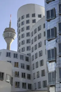 GEHRY, Frank (1929). GERMANY. Dsseldorf. Building complex located at the Media Harbour