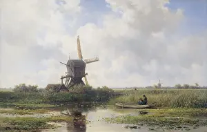 Fishing Prints: The Gein River, near Abcoude, by Willem Roelofs 1st