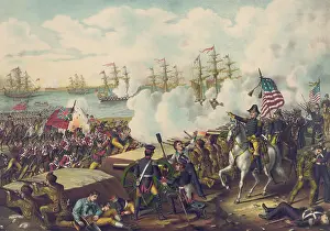 Horseback Prints: Gen. Andrew Jackson on horseback commanding US troops in Battle of New Orleans