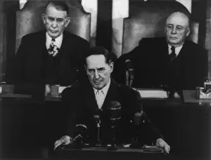 Rayburn Prints: Gen. Douglas MacArthur delivering his farewell address to a joint session of Congress