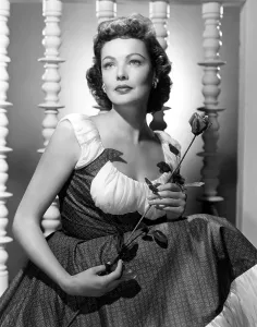 Tierney Prints: Gene Tierney glamour portrait during a brief stay at MGM, 1952