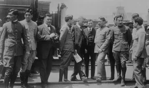 Obregon Prints: General Alvaro Obregon and his staff in Juarez