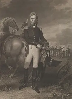 Epaulets Prints: General Andrew Jackson in 1828 military portrait engraving by Asher Brown Durand