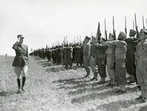 Degaulle Prints: General Charles DeGaulle reviews French Expeditionary Forces
