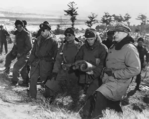 Whitney Prints: General Douglas MacArthur at the front lines above Suwon