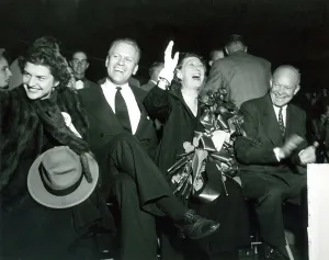 Michigan Prints: General Dwight D. Eisenhower and his wife Mamie at a Grand Rapids
