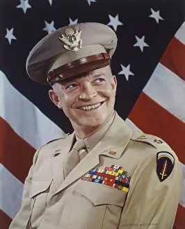 President Prints: General Dwight Eisenhower in a 1945 portrait by New York Daily News photographers Harry Warnecke and Robert F