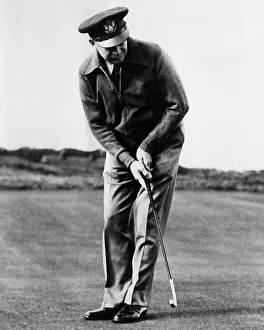 General Prints: General Dwight Eisenhower playing golf at St