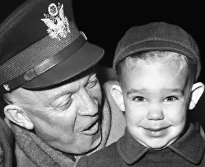 General Dwight Eisenhower with his three year old grandson, Dwight David Eisenhower II. Nov. 5, 1951. (CSU_ALPHA_312) CSU Archives/Everett Collection