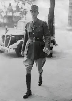 Jodhpurs Prints: General de Gaulle in London, arriving at his office in London. June 25, 1940
