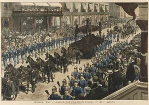 Wood Engraving Prints: General Grant's Funeral Procession Passing Up Fifth Avenue