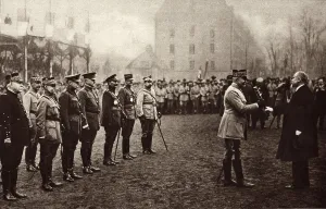 Petain Prints: General Henri Petain being presented with the Marshall's Baton on Nov