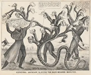 Robinson Prints: General Jackson slaying the many headed monster 1836