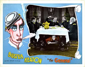 Officer Prints: THE GENERAL, lobbycard, from left: Joe Keaton
