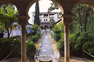Gardens Prints: Generalife; Alhambra. SPAIN. ANDALUSIA