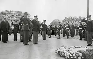 Degaulle Prints: Generals Dwight Eisenhower and Charles de Gaulle salute the tomb of the Unknown Soldier in Paris