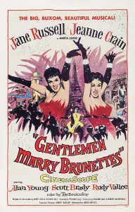 Jeanne Prints: GENTLEMEN MARRY BRUNETTES, US poster, from left: Jane Russell, Jeanne Crain, 1955