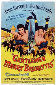 Show Business Prints: GENTLEMEN MARRY BRUNETTES, US poster art, from left: Jane Russell, Jeanne Crain, 1955