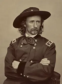 Hair Prints: George Armstrong Custer, in Brady Studio portrait