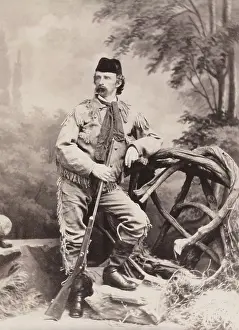 Fur Hat Prints: George Armstrong Custer wears a frontiersmens buckskins in an 1873 studio portrait