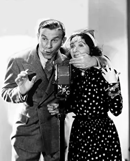 Burns Prints: George Burns and Gracie Allen recording a N