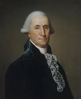Gray Hair Prints: George Washington, by Adolph Wertmuller, American painting, 1795