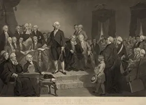 Audience Prints: George Washington delivering his inaugural address to Congress