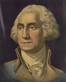 High Collar Prints: George Washington, portrait chromolithograph portrait published by Dr