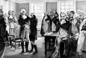 Images Dated 8th March 2007: George Washington says farewell to his troops at Fraunces Tavern