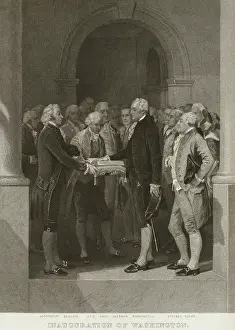 Adams Prints: George Washington taking the Oath of President of the United States on March 4