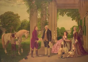Toys Prints: George Washington welcoming Marquis de Lafayette to his home at Mount Vernon