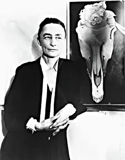 Artist Prints: Georgia O'Keeffe and one of her skull paintings