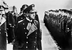 Admirals Prints: German Admiral Erich Raeder visiting the crew of the battle cruiser SCHARNHORST